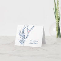 Cape May NJ Bruiloft Navy Blue Kaart Gepersonalise