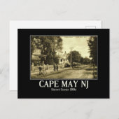 Cape May NJ Hughes St, jaren 1910 Briefkaart (Voorkant / Achterkant)