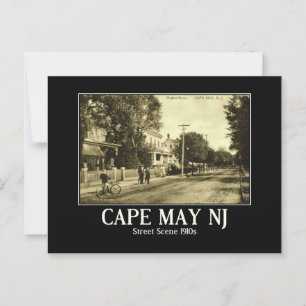Cape May NJ Hughes St, jaren 1910 Briefkaart