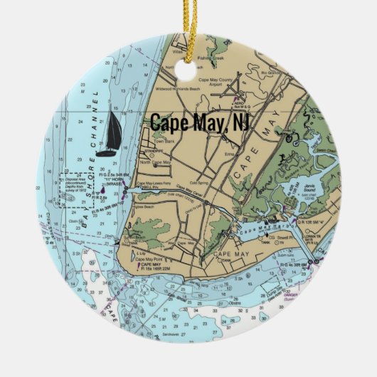Cape May NJ Keramisch Ornament (Voorkant)