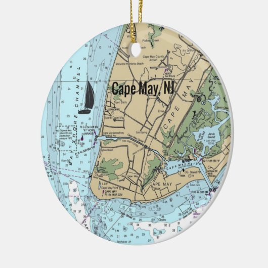 Cape May NJ Keramisch Ornament (Links)