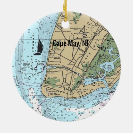 Cape May NJ Keramisch Ornament (Achterkant)