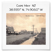 Cape May NJ Map Coördineert stijl Foto Afdruk (Voorkant)
