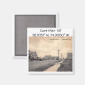 Cape May NJ Map Coördineert  stijl Magneet (Voorkant / Achterkant)