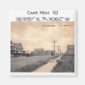 Cape May NJ Map Coördineert  stijl Magneet (Voorkant)