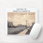 Cape May NJ Map Coördineert  stijl Muismat (Met muis)