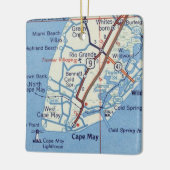 Cape May NJ Map Keramisch Ornament (Links)