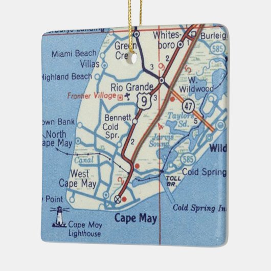 Cape May NJ  Map Keramisch Ornament (Links)
