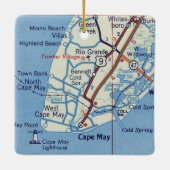 Cape May NJ  Map Keramisch Ornament (Achterkant)