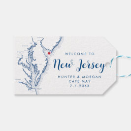 Cape May NJ Minimale moderne marine bruiloft welko Cadeaulabel