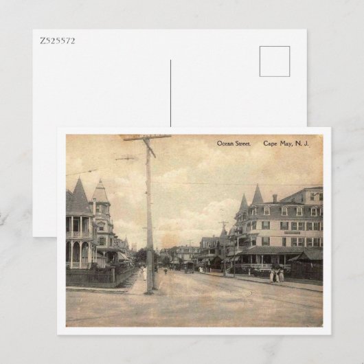 Cape May NJ, Ocean Street, c1910  Briefkaart (Voorkant / Achterkant)