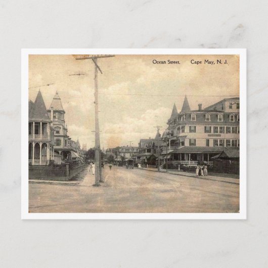 Cape May NJ, Ocean Street, c1910  Briefkaart (Voorkant)