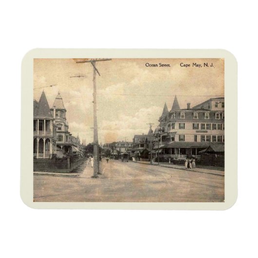 Cape May NJ, Ocean Street, c1910  Magneet (Horizontaal)