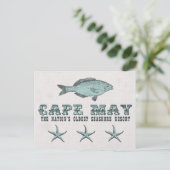  Cape May NJ Oudste Seashore Resort Beach Briefkaart (Staand voorkant)