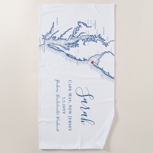 Cape May NJ Persoonlijk Bachelorette-weekend Strandlaken (Voorkant)