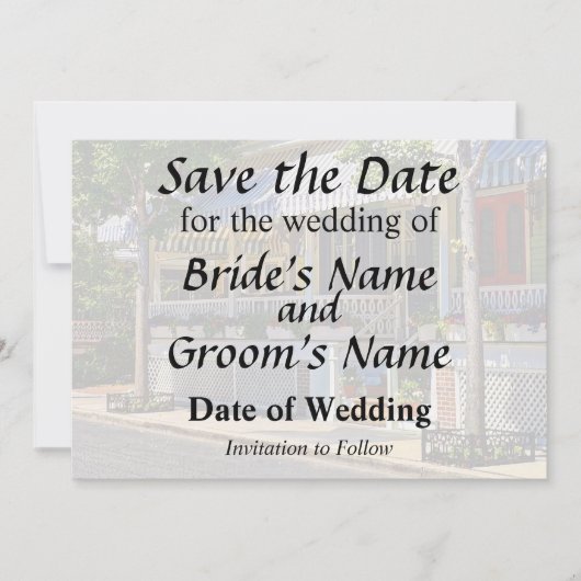 Cape May NJ – Restaurant op Jackson Street Save The Date (Voorkant)