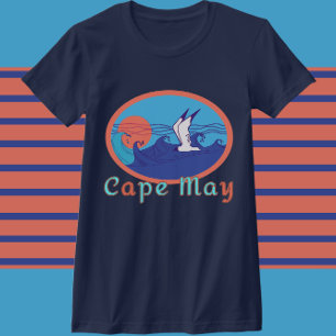 Cape May NJ Seagull Ocean Waves en Sun T-shirt