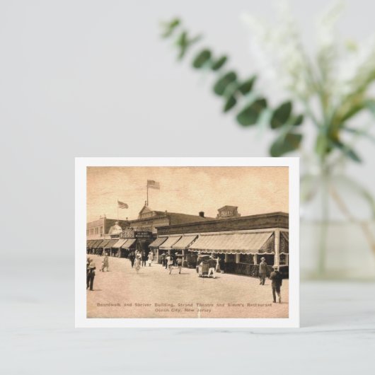 Cape May NJ, Shriver Building, Boardwalk,  Briefkaart (Staand voorkant)