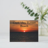 Cape May NJ Sunset Beach Briefkaart (Staand voorkant)