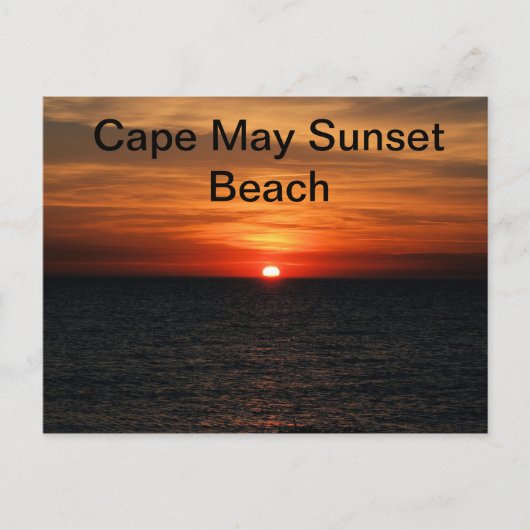 Cape May NJ Sunset Beach Briefkaart (Voorkant)