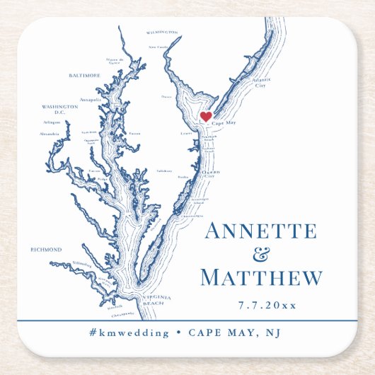 Cape May NJ Wedding Party Cocktail Hour Drink Kartonnen Onderzetters (Voorkant)