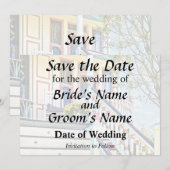 Cape May NJ - Witte Schommelstoel op Veranda Save The Date (Voorkant / Achterkant)