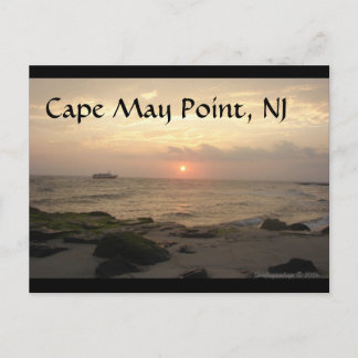Cape May Point, NJ bij zonsondergang wenskaart Briefkaart