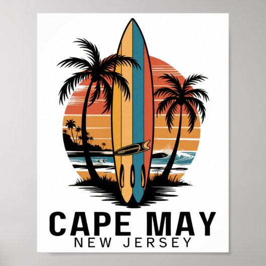 Cape May Point State Park New Jersey Surfen Surfe Poster (Voorkant)