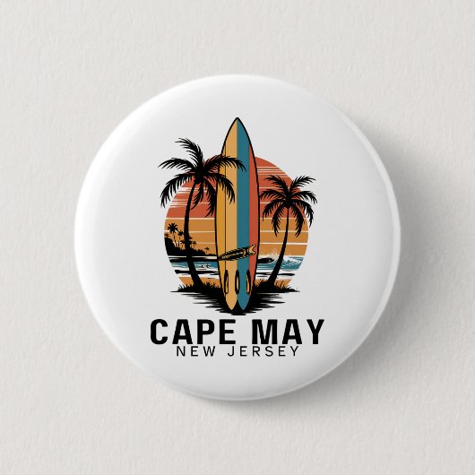 Cape May Point State Park New Jersey Surfen Surfe Ronde Button 5,7 Cm (Voorkant)