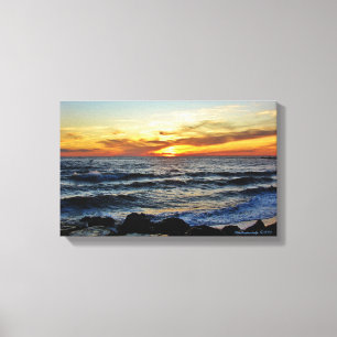 Cape May Point Sunset Canvas Afdruk