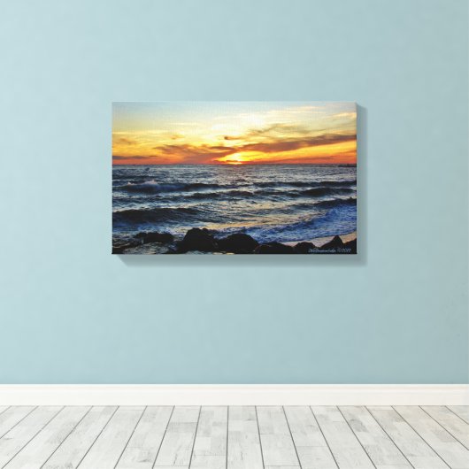 Cape May Point Sunset Canvas Afdruk (Insitu (Houten vloer))