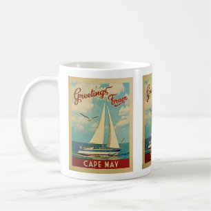 Cape May Sailboot Vintage Travel New Jersey Koffiemok