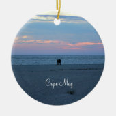 Cape May-strand zonsondergang Keramisch Ornament (Voorkant)