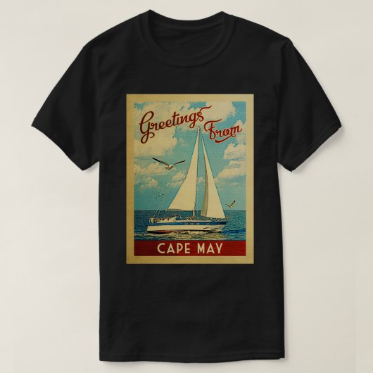Cape May Vintage Travel T-shirt (Design voorkant)