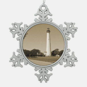 Cape May-vuurtoren Tin Sneeuwvlok Ornament