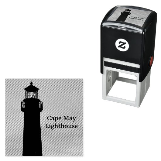 Cape May-vuurtoren zelfinkende stempel (In situ)