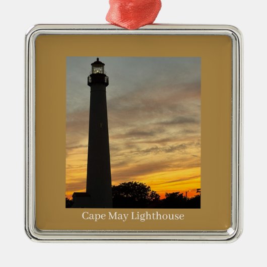 Cape May-vuurtoren Zonsondergang Ornament  (Voorkant)