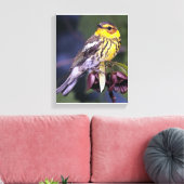 Cape May Warbler Bird Lovers Gifts Canvas Afdruk (Insitu (Woonkamer))