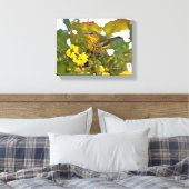 Cape May Zanger met Bloeiende Mahonia Canvas Afdruk (Insitu (Slaapkamer))