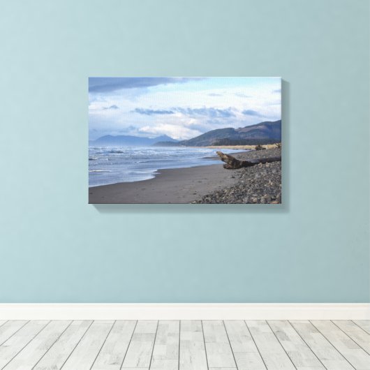 Cape Meares Beach, op het noorden Canvas Afdruk (Insitu (Houten vloer))