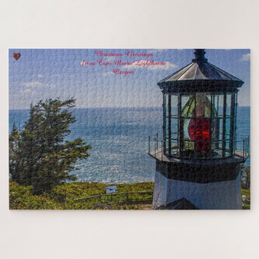 Cape Mears vuurtoren Oregon.  Legpuzzel (Horizontaal)