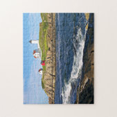Cape Neddick "de Nobelse" vuurtoren, York Maine Legpuzzel (Verticaal)