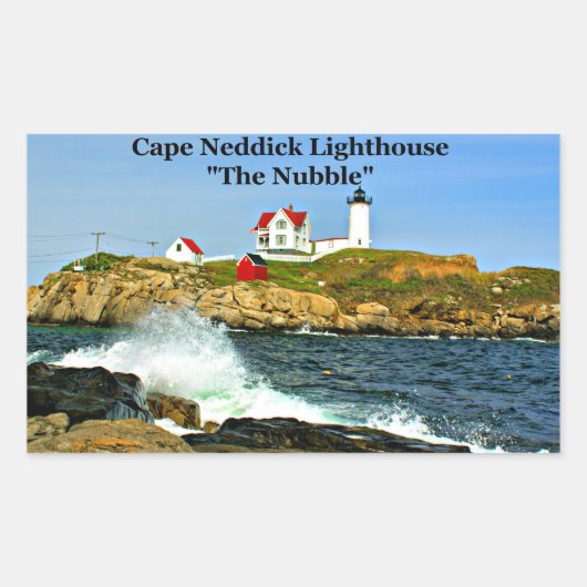 Cape Neddick, "de nubble", vuurtoren Rechthoekige Sticker (Voorkant)
