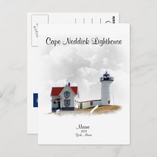 Cape Neddick Lighthouse- Maine Briefkaart (Voorkant / Achterkant)