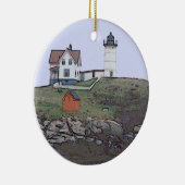 Cape Neddick Nubble Lghthouse Maine Keramisch Ornament (Rechts)