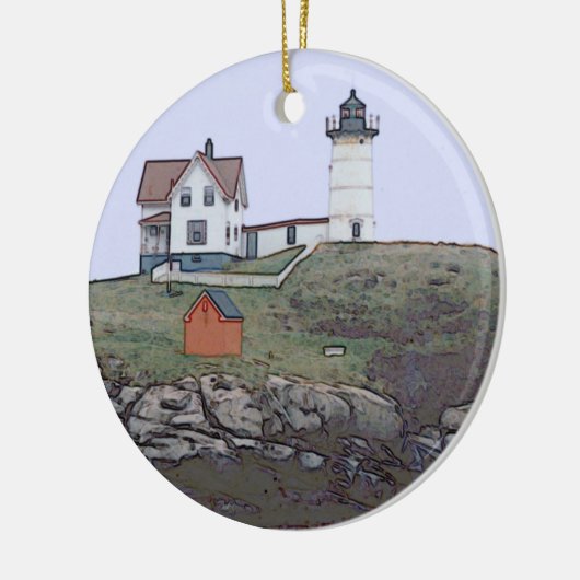 Cape Neddick Nubble Lghthouse Maine Keramisch Ornament (Links)