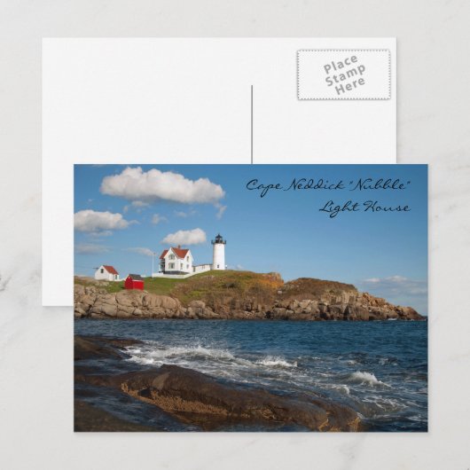 Cape Neddick "Nubble" Light House Briefkaart (Voorkant / Achterkant)