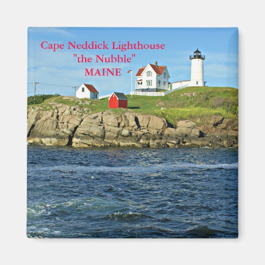 Cape Neddick vuurtoren - De Nubble, Maine Magnet (Voorkant)