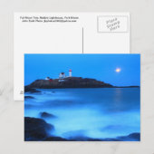 Cape Neddick vuurtoren, volle motorkap Briefkaart (Voorkant / Achterkant)