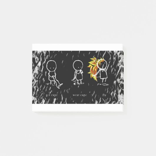 Cape ophalen, cape draag, vlieg post-it® notes (Voorkant)